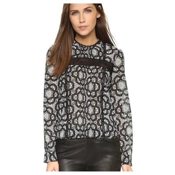 Alice + Olivia Angeline Top in Hexagon Shell (see description, missing button) - Picture 10 of 10